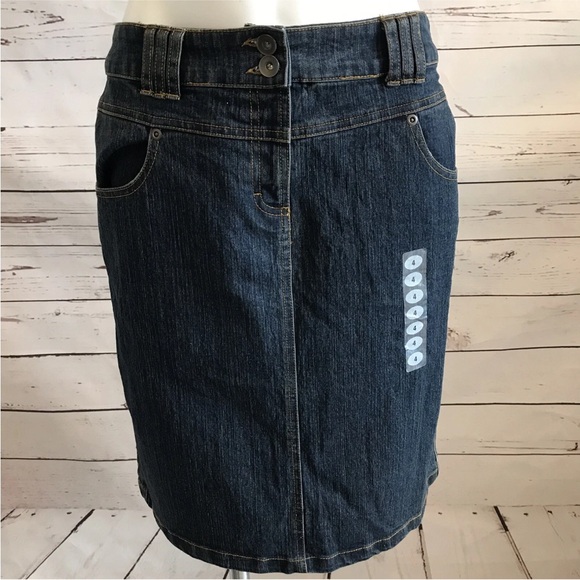 Austin Clothing Co. Dresses & Skirts - Austin Clothing Co Womans Denim A-Line Skirt SIZE 4 Blue Jean Stretch Pocket NWT